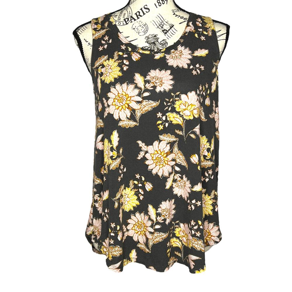 Old Navy Luxe (S) Floral Round Neck Super Soft Tank Top